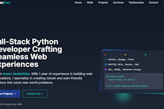 develop a high performance full stack web app using python and django