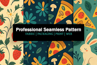 design professional seamless patterns for fabric, packaging, and web use