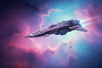 design spaceship sci fi illustration and sci fi art for you