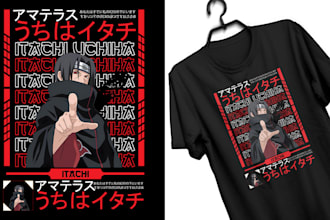 design japanese anime t shirt designs for print on demand