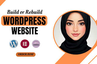 build, rebuild wordpress website development using elementor pro