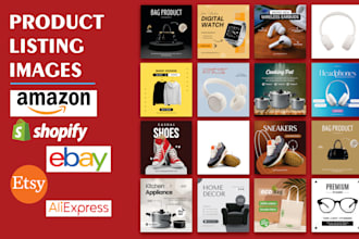 design product listing images for shopify, etsy, ebay, amazon