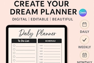 design beautiful planners, calendars, to do list in canva