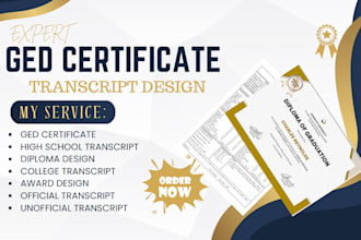 design ged certificates,highschool transcripts,diplomas,and college certificates