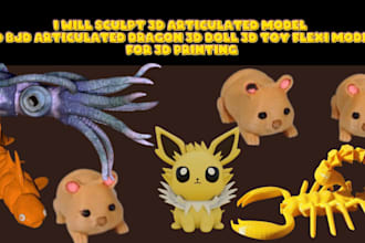 sculpt 3d articulated doll flexi toy model for 3d printing