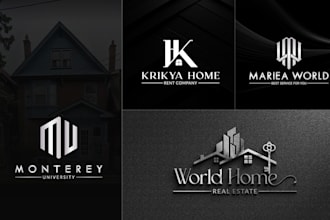 do luxury modern minimalist elegant construction and real estate logo design