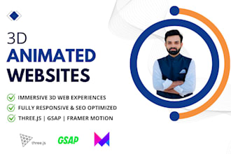create 3d animated website with gsap, three js and more