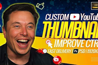 design eye catchy youtube thumbnails in two hours