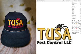 hat 3d puff embroidery digitizing hat logo embroidery dst