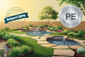 design sustainable yard layouts for private residential homes and usa pe stamp