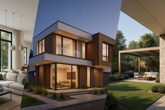do 3d architectural, interior and exterior rendering, walk through