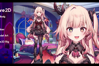 design live 2d vtuber model, 2dv vtuber rigging, 2d vtuber commission png vtuber