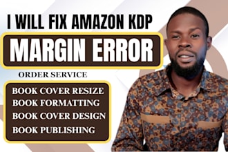 format your book for amazon kdp, fix margin errors, and resize book cover