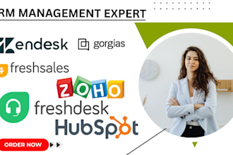 setup zendesk, gorgias, freshdesk, freshsales CRM, ai agent and landbot chatbot