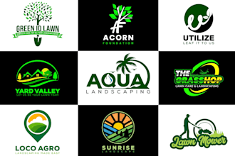 create a landscape, agriculture and lawn care logo  or any graphic