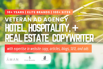 craft outstanding copywriting for your hotel website or hospitality brand