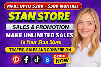 stan store marketing, stan store setup sales funnel stan store promotion