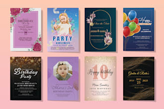 design custom birthday and wedding invitation cards