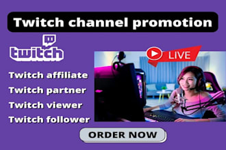 twitch promotion twitch affiliate twitch partner twitch followers twitch viewers