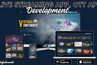 develop live streaming app ott app logo design vod app ott website