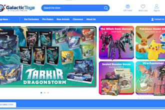 design trading card website trading card game shopify store funko pokemon store