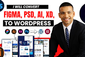 convert figma to wordpress figma to elementor and xd, ai, PSD to wordpress