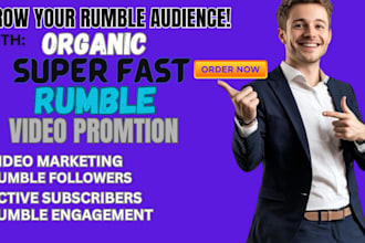 skyrocket organic rumble channel promotion and rumble video promotion