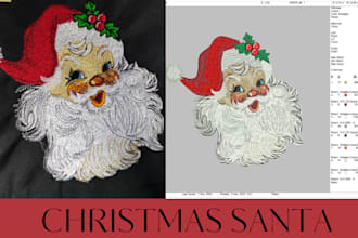 embroidery digitizing left chest design logo into dst,pes,jef,exp files