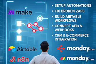 setup zap, make come automation, n8n, airtable, zapier expert, zapier workflow