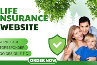 design a professional life insurance and business website for lead generation