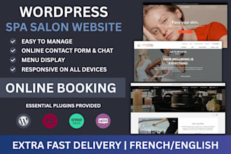 design a professional spa salon website with online booking