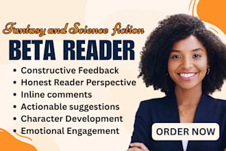 beta read science fiction novel, fantasy, children book developmental editor