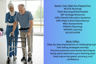tutor you for nclex, teas, sat, hesi, ged, wgu, and more