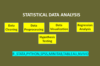 do all statistical data analysis using r,stata,python,spss