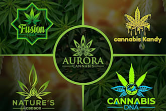 design modern cannabis cbd weed marijuana cannabis logo
