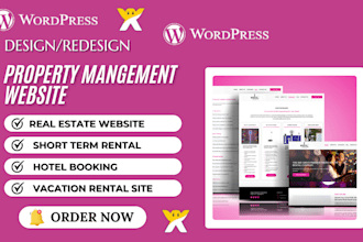 build property management website vacation rental website hotel booking website