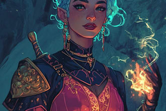 draw a d and d character art character modeling