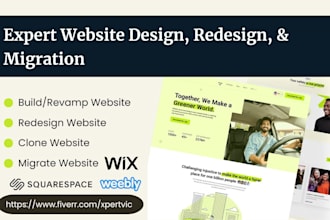 design redesign migrate clone revamp or fix wix weebly or squarespace website