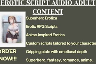 do erotic script game writing for rpg superhero comic book webtoon story anime
