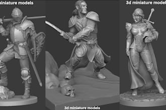 create custom 3d action figure miniatures lego model  animal or tabletop models