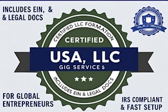 form your US llc, provide ein, and handle your 5472   1120  itin irs compliance
