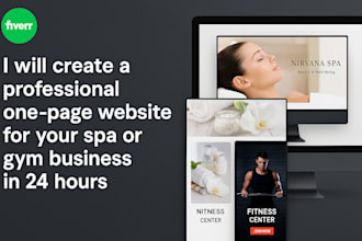 create a professional one page website for your spa, gym business in 24 hours