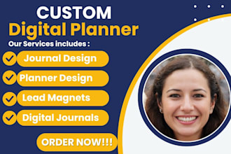 design custom digital journals, planner, lead magnets, workbook, business card