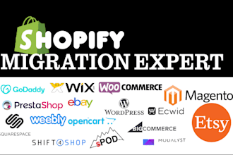 migrate wordpress woocommerce domain email etsy magento godaddy ecwid to shopify