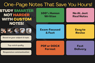 write personalized study notes or summaries for any topic