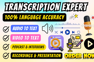 accurately transcribe your audio and video into text
