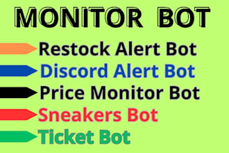 do real time price tracker, restock alert bot, price error bot, price drop alert