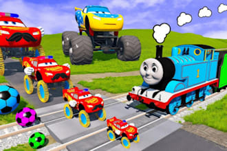 create beamng drive video with thomas train and mcqueen mods for youtube