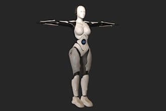 scifi game character, cyberpunk, robot, cyborg, 4k texture, ue5 rig for game