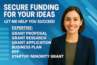 grant writing and submission, proposal, research, application, business plan